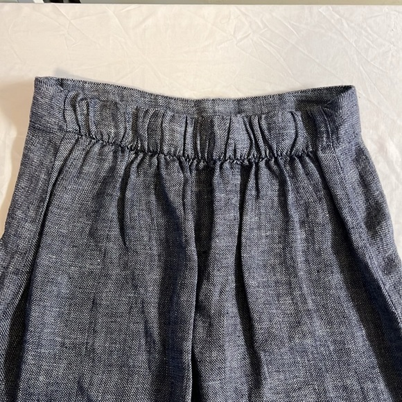 FLAX Linen Skirt in Navy Blue and White Weave in Size P - Picture 3 of 9